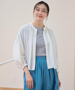シアーテックリネンギャザーブラウス
