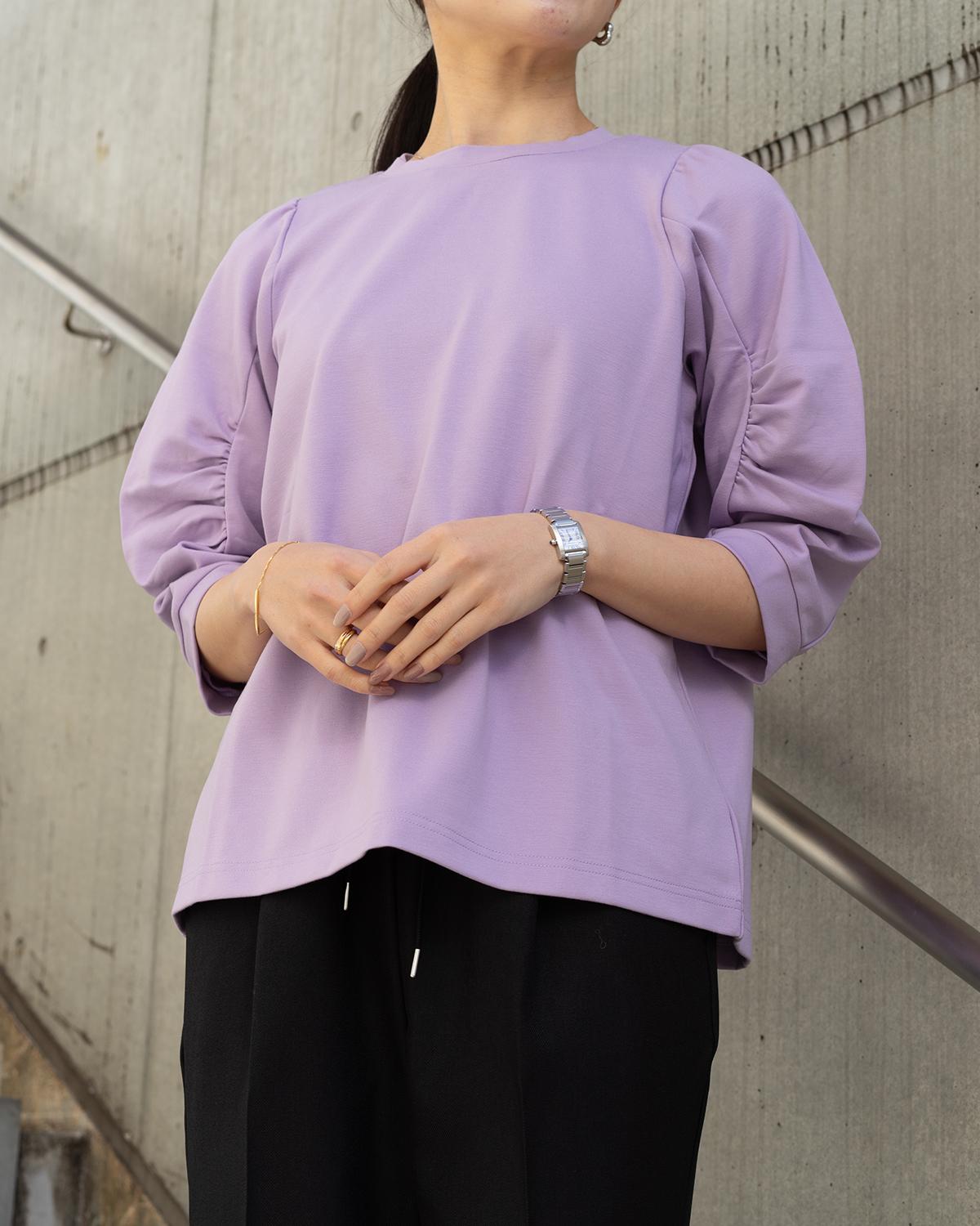 クルーネックボリュームスリーブカットソー