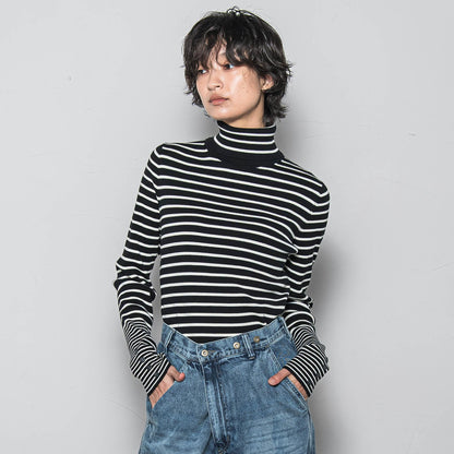 リブタートルニットプルオーバー≪手洗い可能≫