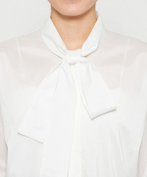 シルクライクタフタ ボウタイブラウス