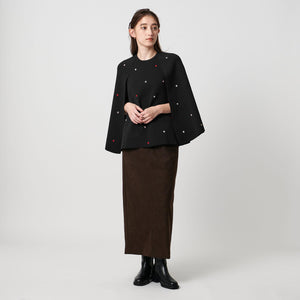 エンブロイダリー フラワー ケープニット ‐ウォッシャブル‐