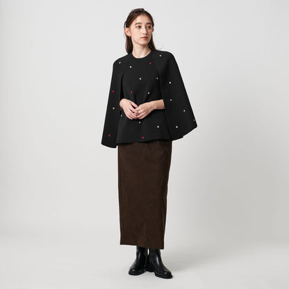 エンブロイダリー フラワー ケープニット ‐ウォッシャブル‐