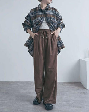 スウェードライクイージーパンツ