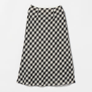 メッシュ ナロー フレア チェック スカート