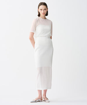 トリコットシフォン ハーフスリーブカットソー