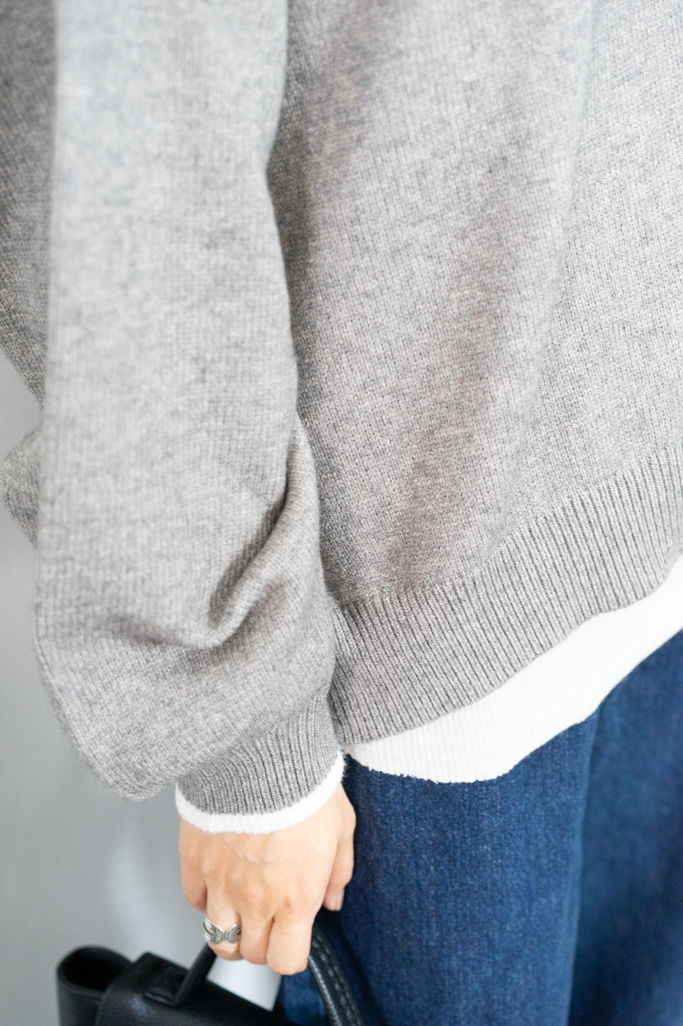 バイカラーラインニット