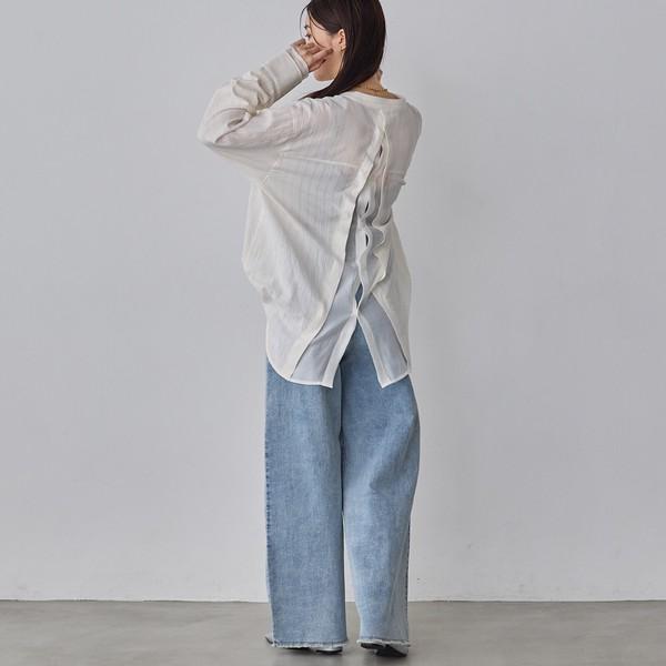 バックコンシャスロングシャツ