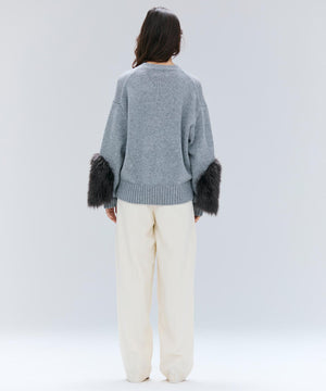 TERNES / 変形タックウールワイドパンツ