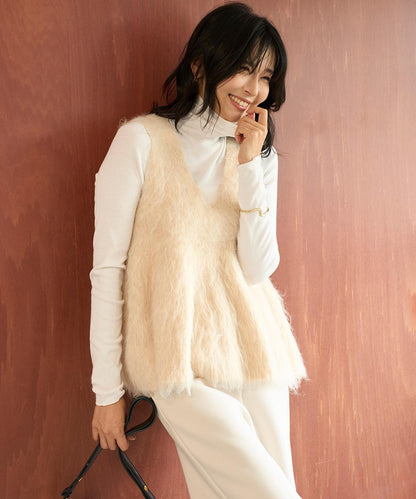 コットンカシミヤ タートルネックカットソー