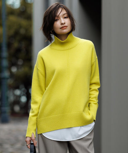 ソフトカシミヤミックス ハイネックニット