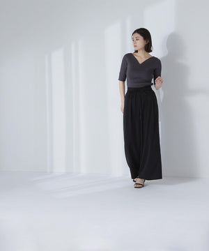 ナローリボンイージーワイドパンツ