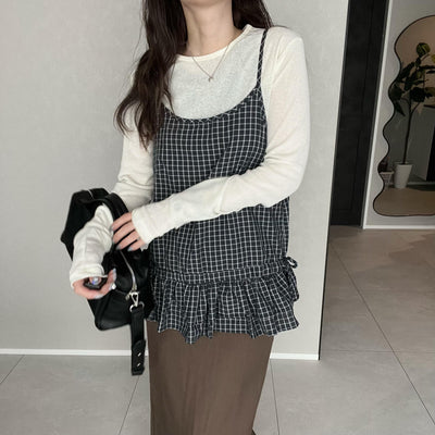 ティアードチェックキャミ