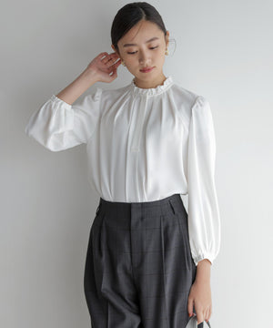 ライトデシンフリル襟 ブラウス