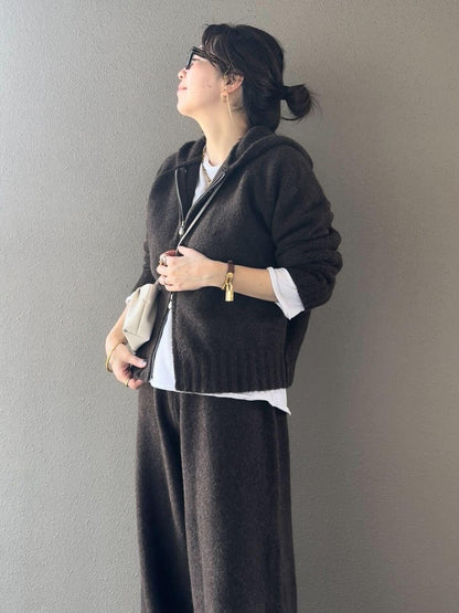 ダブルジップフーディーニットアップ