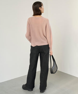 撥水 ワイドストレートデニム