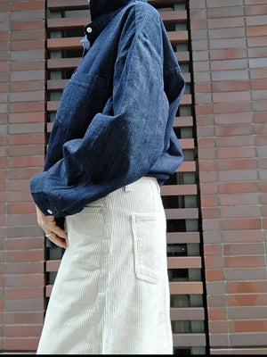 コーデュロイセミフレアスカート