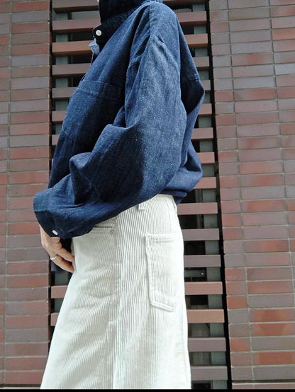 コーデュロイセミフレアスカート