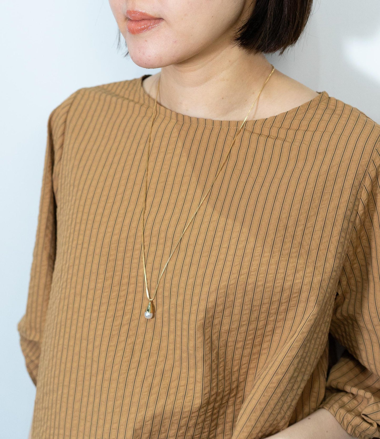 ドロップパールロングネックレス