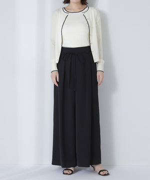 ナローリボンイージーワイドパンツ