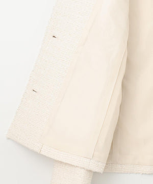 ツイードノーカラーミドル ジャケット