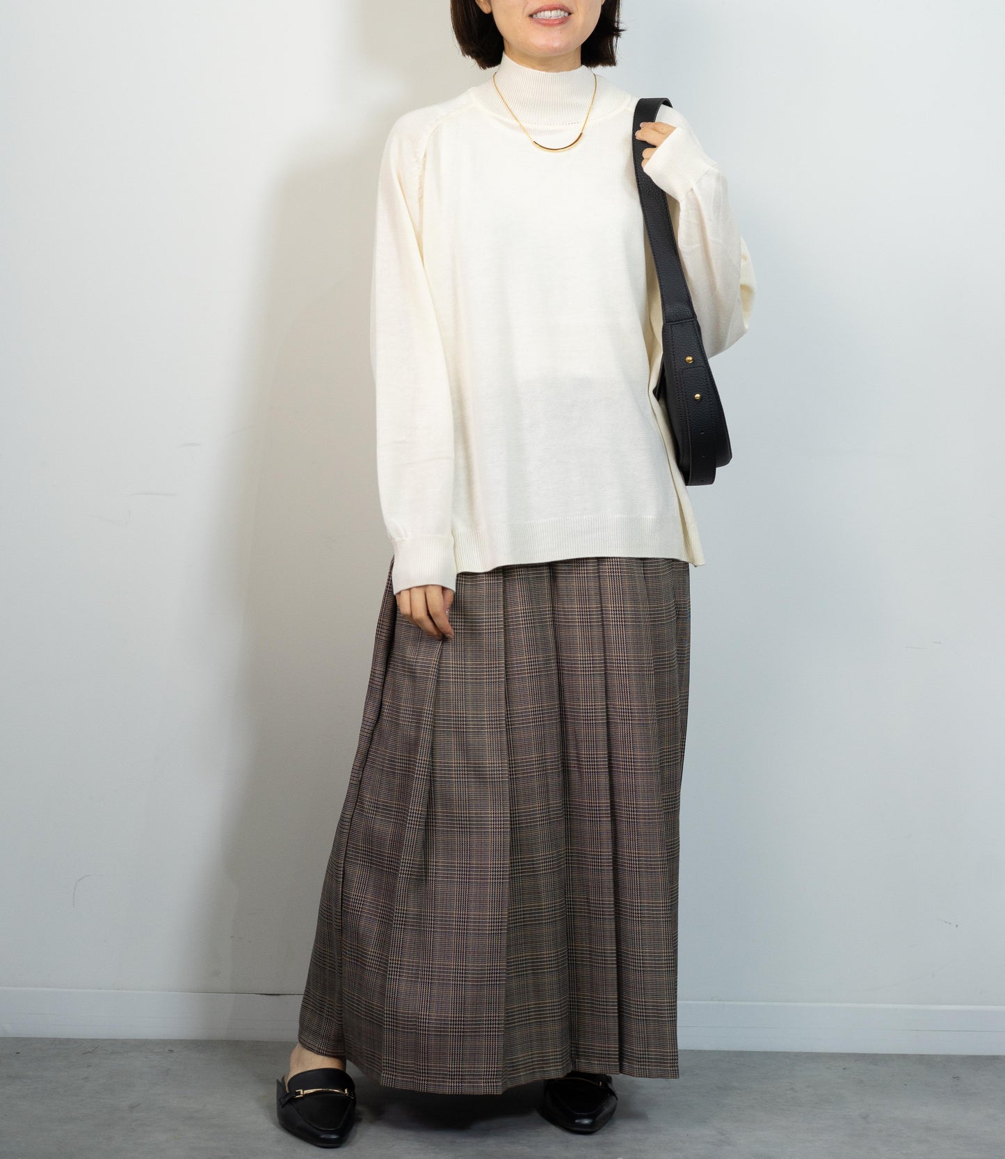 グレンチェックプリーツスカート