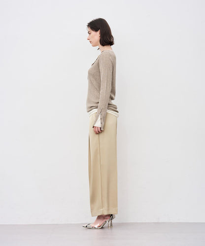 ハイゲージニット ヘンリーネックトップス