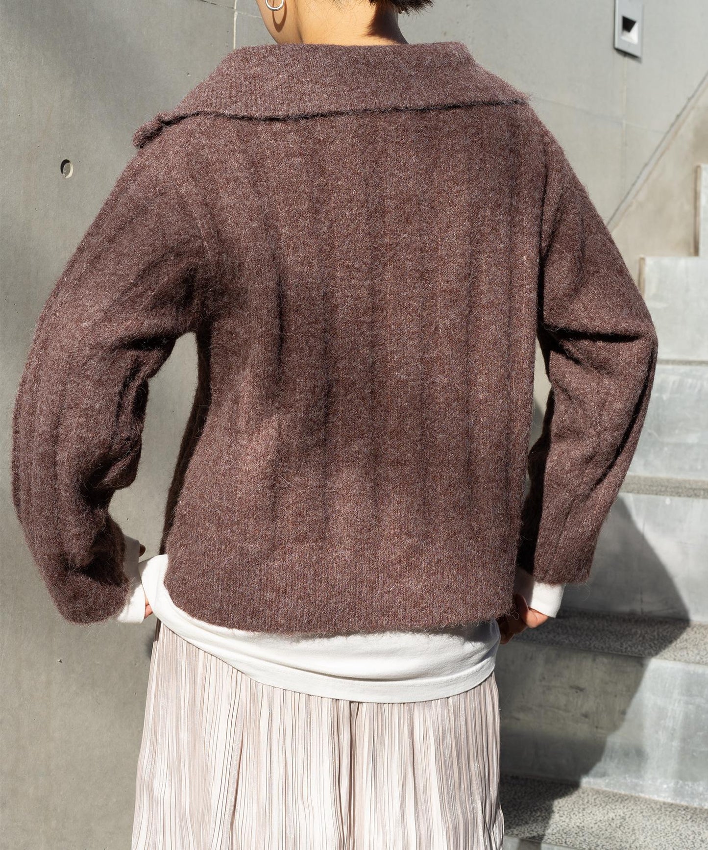 ハーフジップニット