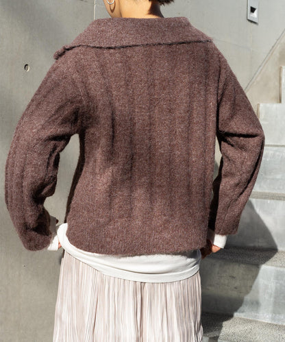 ハーフジップニット