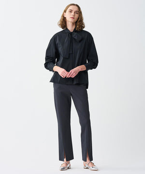 シルクライクタフタ ボウタイブラウス