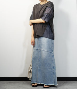 はしごレースシルケットカットソー