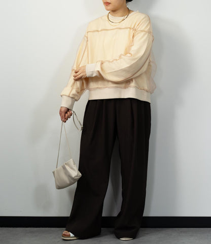 チュールレイヤードカットソー