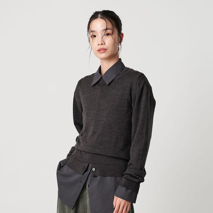 ウール レイヤードニット ウォッシャブル