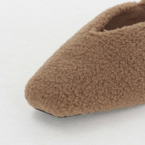 スクエア 2WAY フラットシューズ（ベージュ）