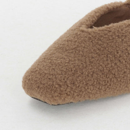 スクエア 2WAY フラットシューズ（ベージュ）