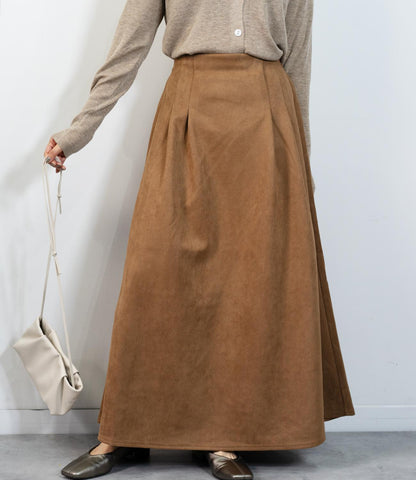 スウェードフレアスカート
