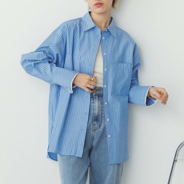 ストライプオーバーシャツ