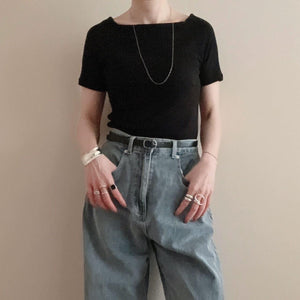 オフショルカットソー