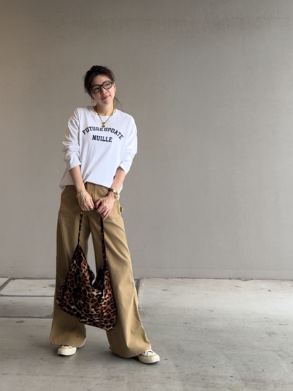 ワンハンドルレオパードトートバッグ