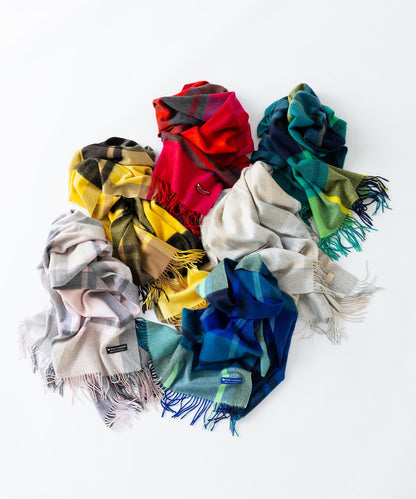 カシミヤ チェック ストール