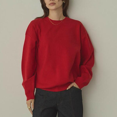 やわもちクルーネックニット