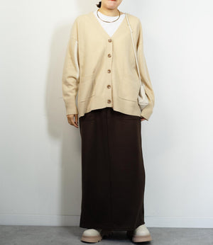 カシミアライクバイカラーカーディガン