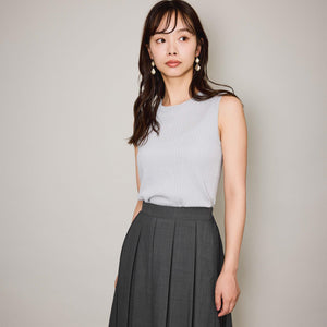 ブライトワイドリブスリーブレスニット≪手洗い可能≫