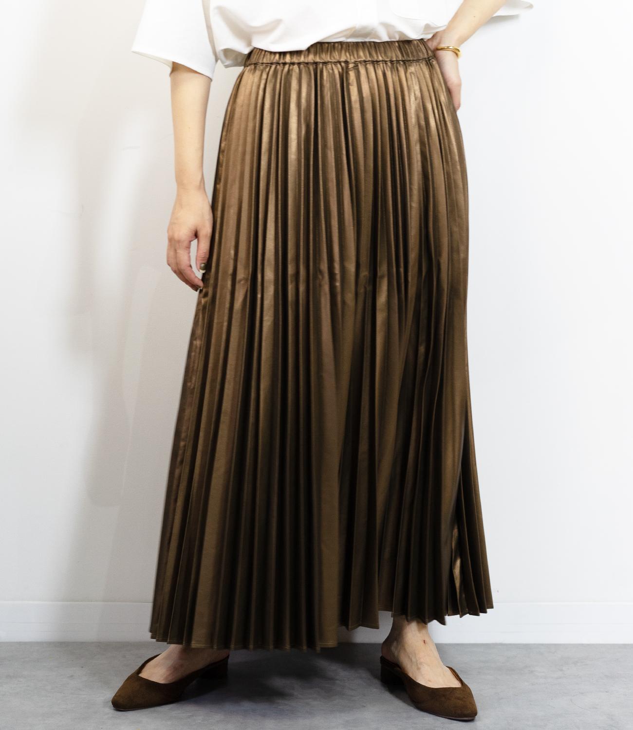 フェイクレザープリーツスカート