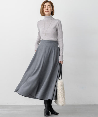 ウーステッドウール リブタートル ニット