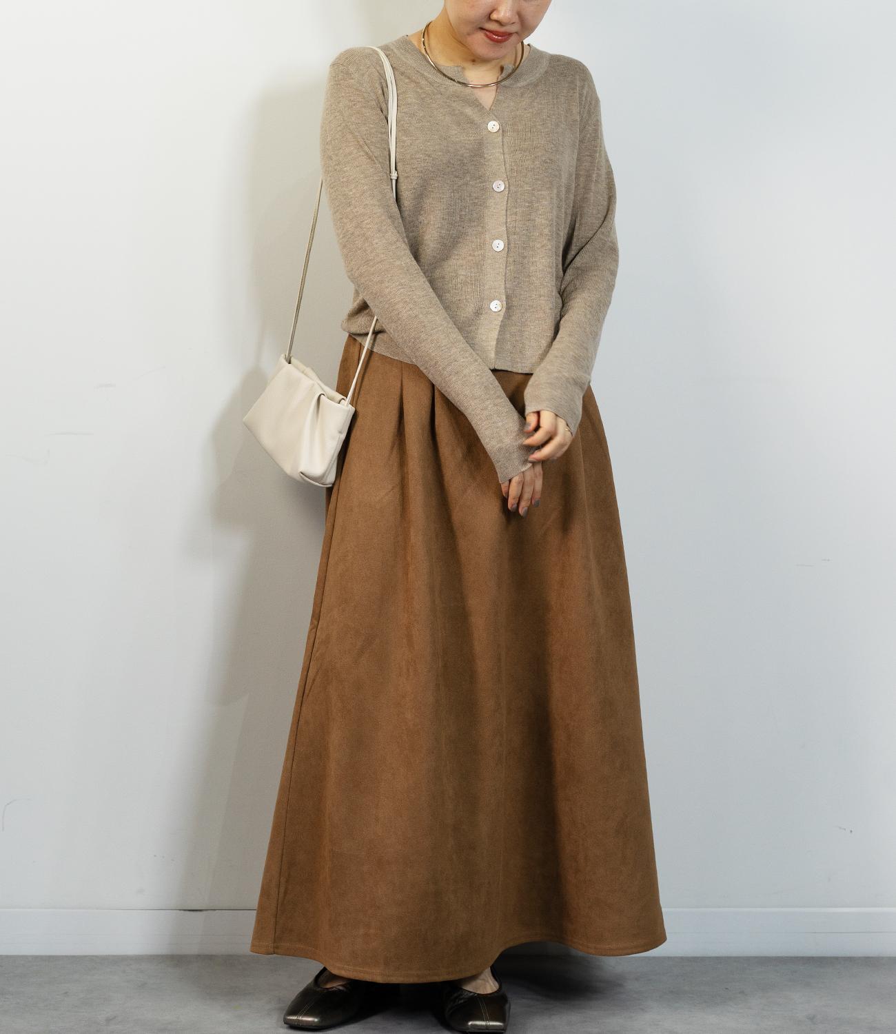 スウェードフレアスカート