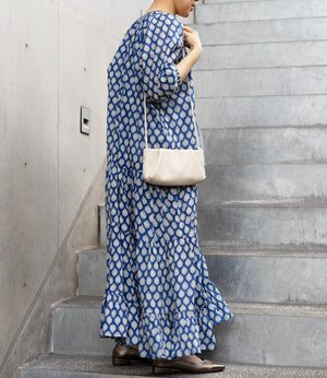 プリントティアードスキッパーワンピース