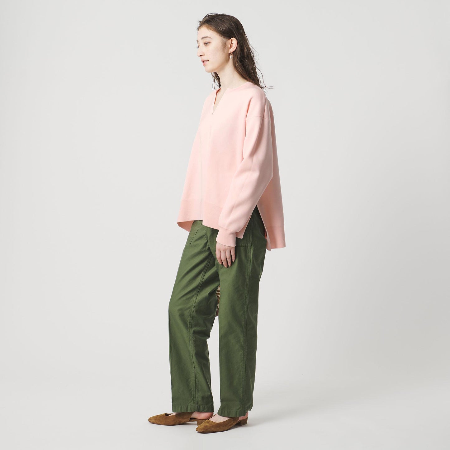 スウェットライク スキッパーニット ‐ウォッシャブル‐