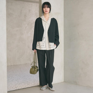 ポリエステルブレンド カラーレス ショートジャケット