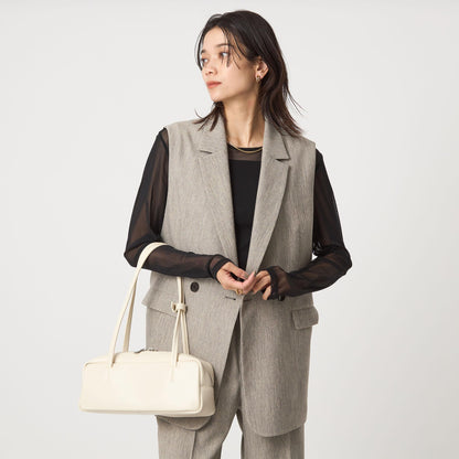 ツイードライク ジレ マシンウォッシャブル 帯電防止