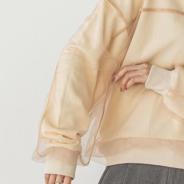 チュールレイヤードカットソー